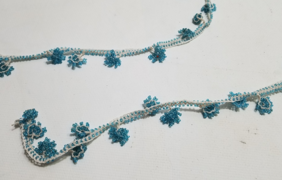 BONCUK İŞLİ EL YAPIMI ANTİKA YAZMA KENARI