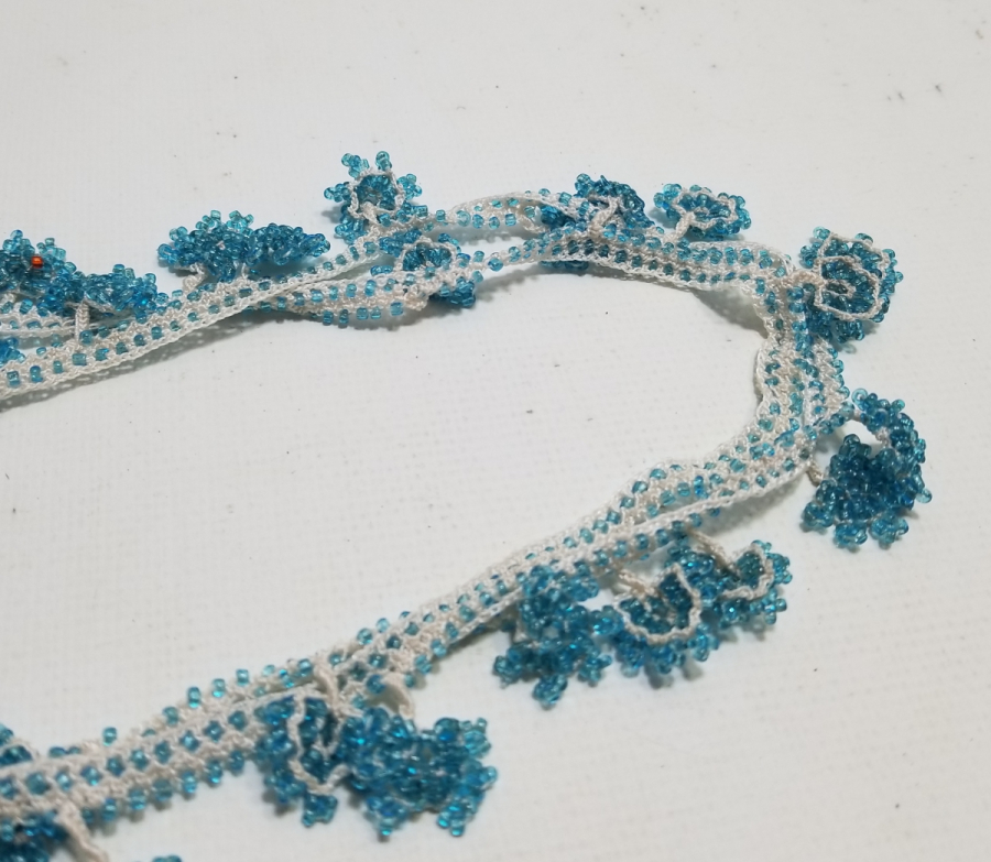 BONCUK İŞLİ EL YAPIMI ANTİKA YAZMA KENARI