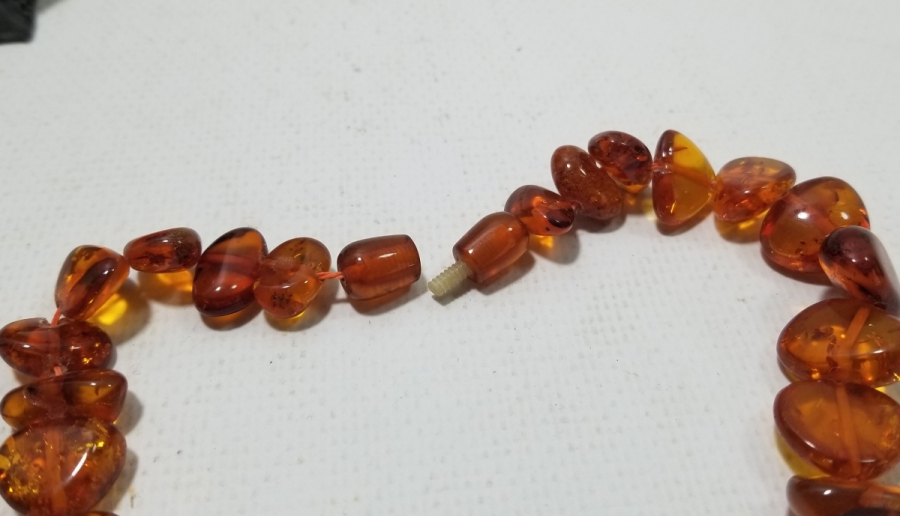 ÖZEL YAPIM DAMLA KEHRİBAR GERDANLIK