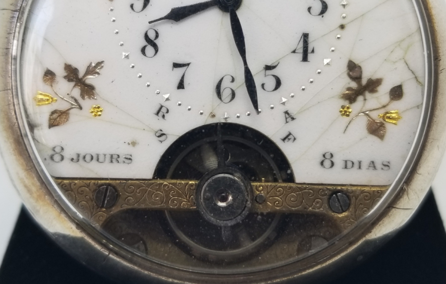 OSMANLI DÖNEMİ GÜMÜŞ KASA 8 GÜNLÜK NADİR TİPTE KURMALI CEP SAATİ