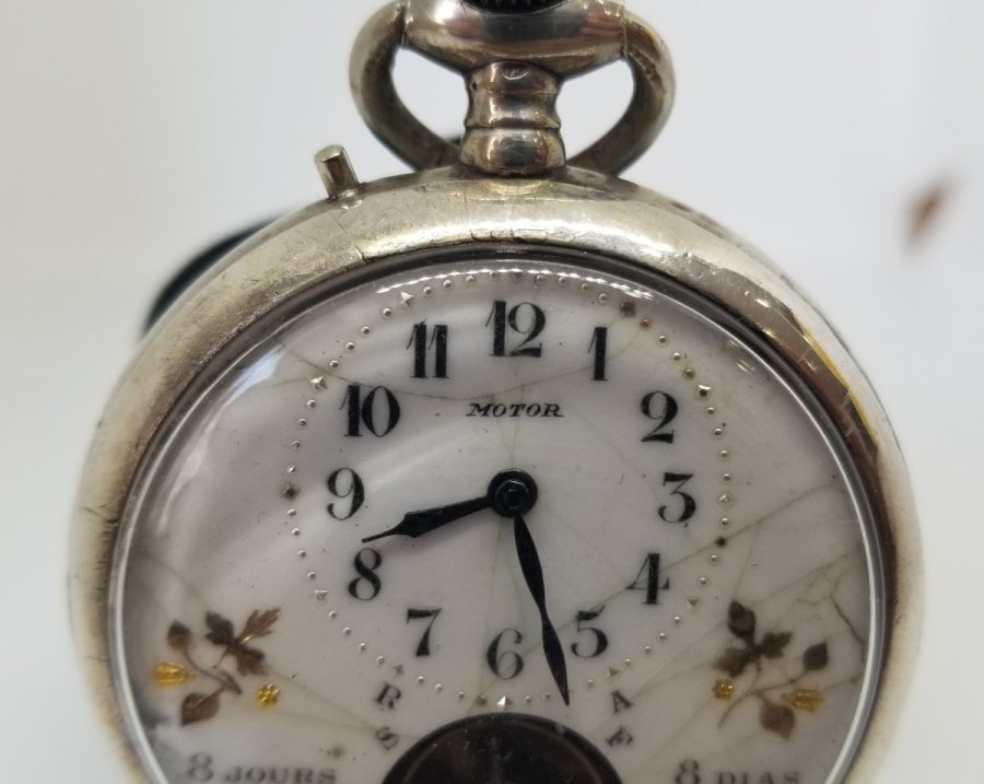 OSMANLI DÖNEMİ GÜMÜŞ KASA 8 GÜNLÜK NADİR TİPTE KURMALI CEP SAATİ