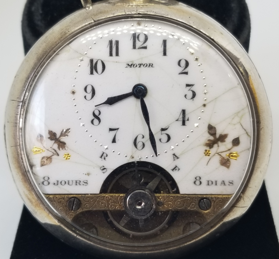 OSMANLI DÖNEMİ GÜMÜŞ KASA 8 GÜNLÜK NADİR TİPTE KURMALI CEP SAATİ