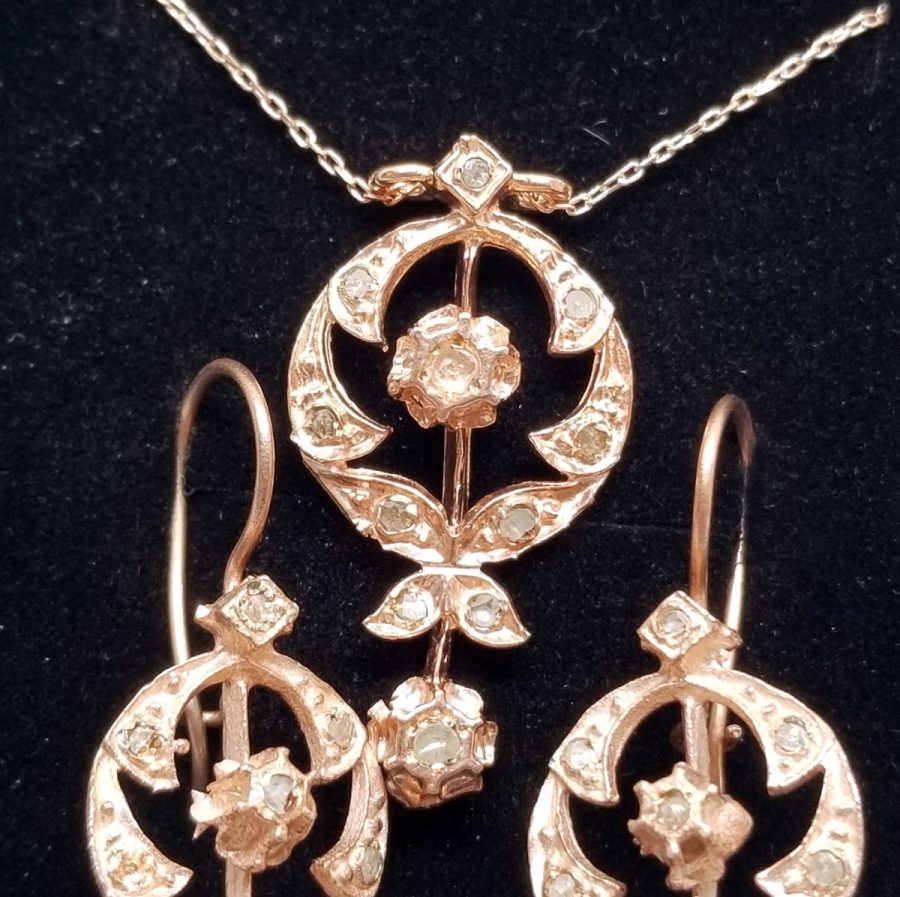 ÖZEL YAPIM ELMAS KOLYE KÜPE TAKIMI