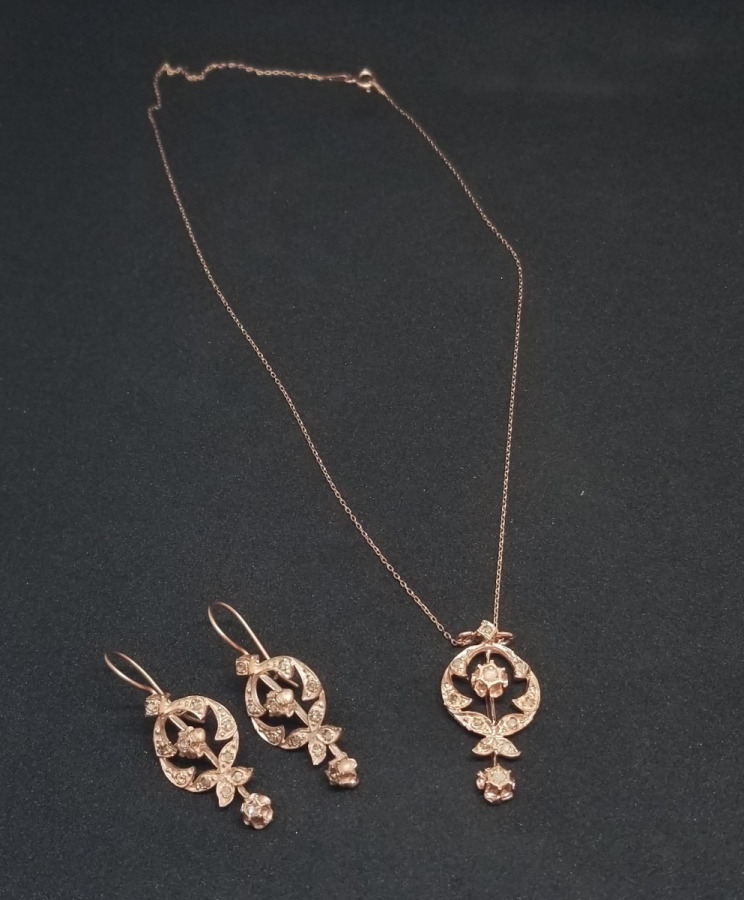 ÖZEL YAPIM ELMAS KOLYE KÜPE TAKIMI