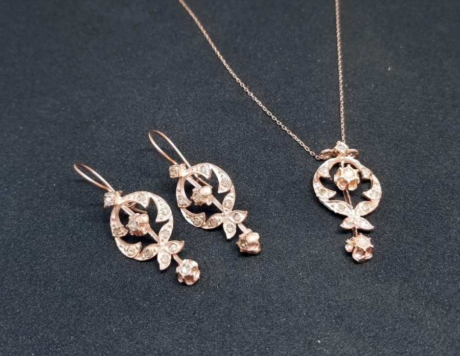 ÖZEL YAPIM ELMAS KOLYE KÜPE TAKIMI