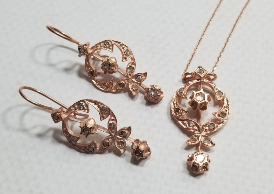 ÖZEL YAPIM ELMAS KOLYE KÜPE TAKIMI