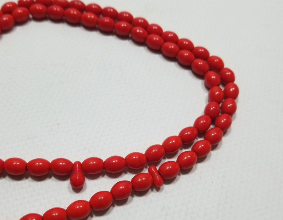 MERCANİ RENKTE ORİJİNAL PÜSKÜLÜYLE OSMANLI DÖNEMİ BEYKOZ NAMAZ TESPİHİ