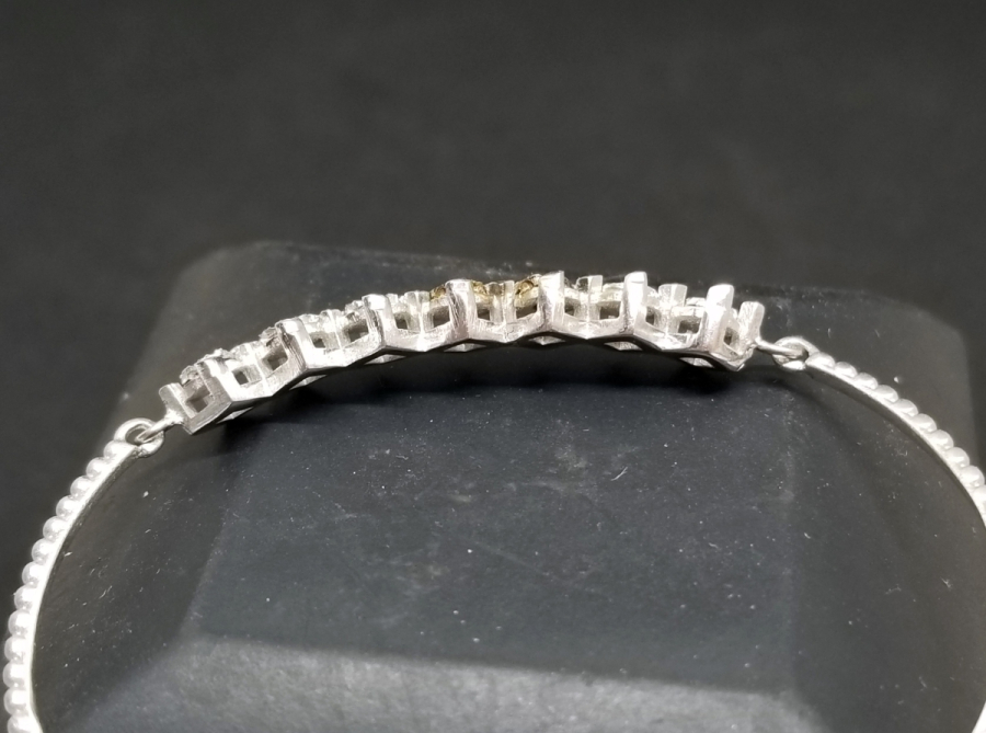 PIRLANTA TAŞLI GÜMÜŞ BİLEZİK - BİLEKLİK