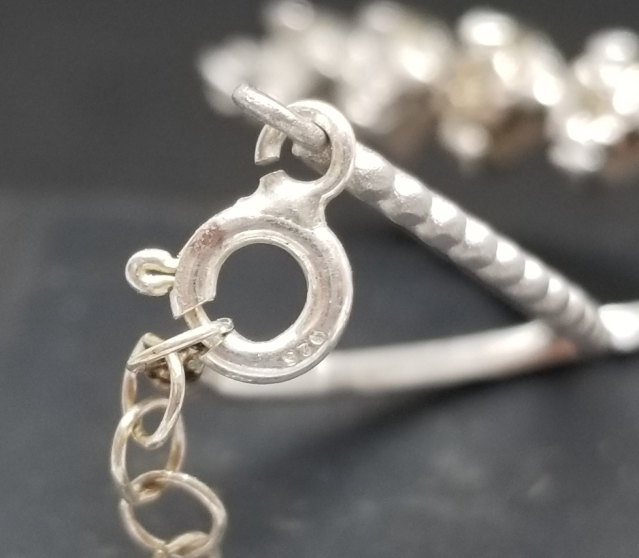 PIRLANTA TAŞLI GÜMÜŞ BİLEZİK - BİLEKLİK