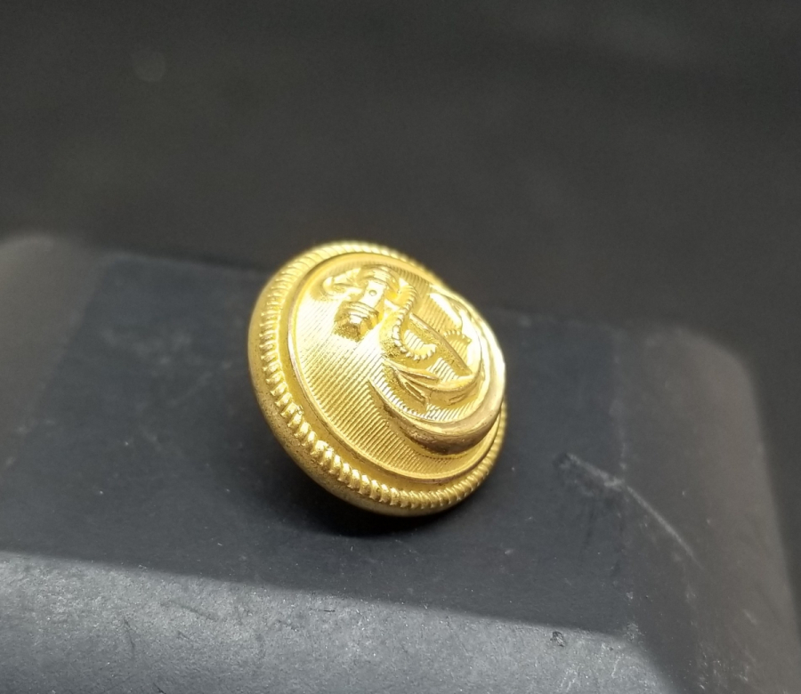 ARKASI OSMANLICA YAZILI OSMANLI DÖNEMİ DENİZCİ SUBAY DÜĞMESİ