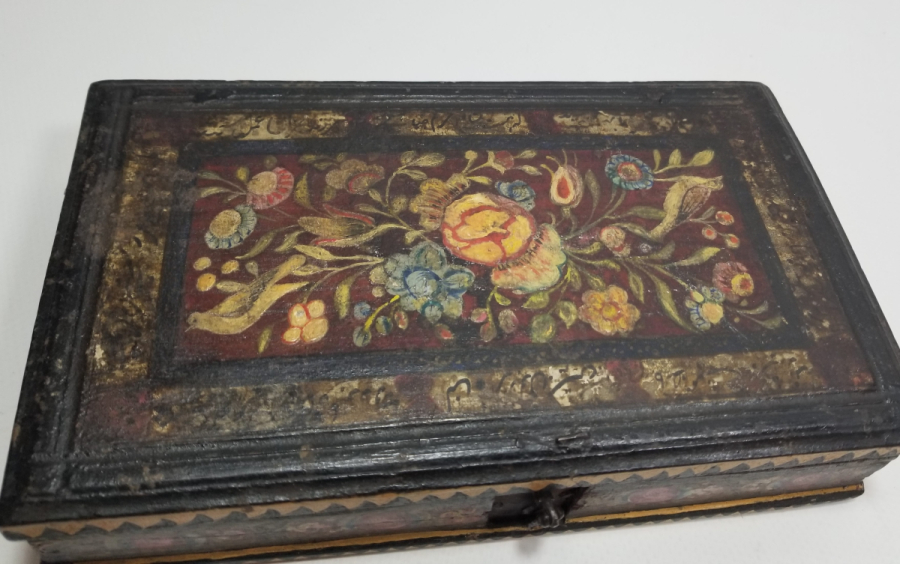 EL BOYAMA İŞÇİLİKLİ VE AYETLİ OSMANLI DÖNEMİ NADİR AHŞAP DİRHEM KUTUSU