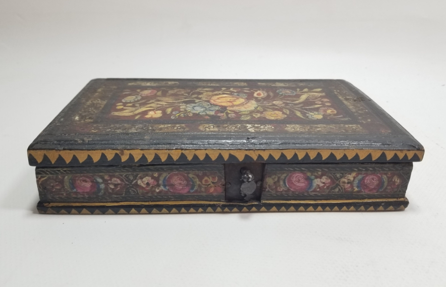 EL BOYAMA İŞÇİLİKLİ VE AYETLİ OSMANLI DÖNEMİ NADİR AHŞAP DİRHEM KUTUSU