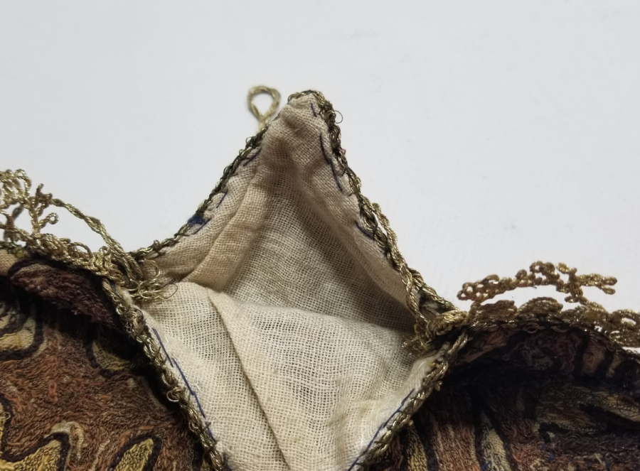 ÜZERİ YAZILI OSMANLI DÖNEMİ İPEK SUZANİ KESE