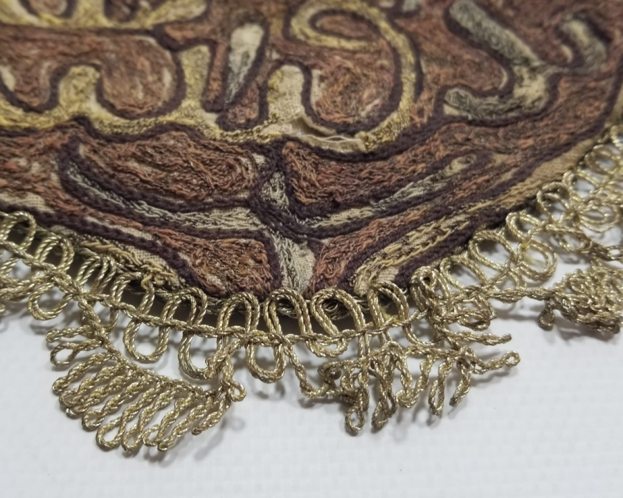 ÜZERİ YAZILI OSMANLI DÖNEMİ İPEK SUZANİ KESE