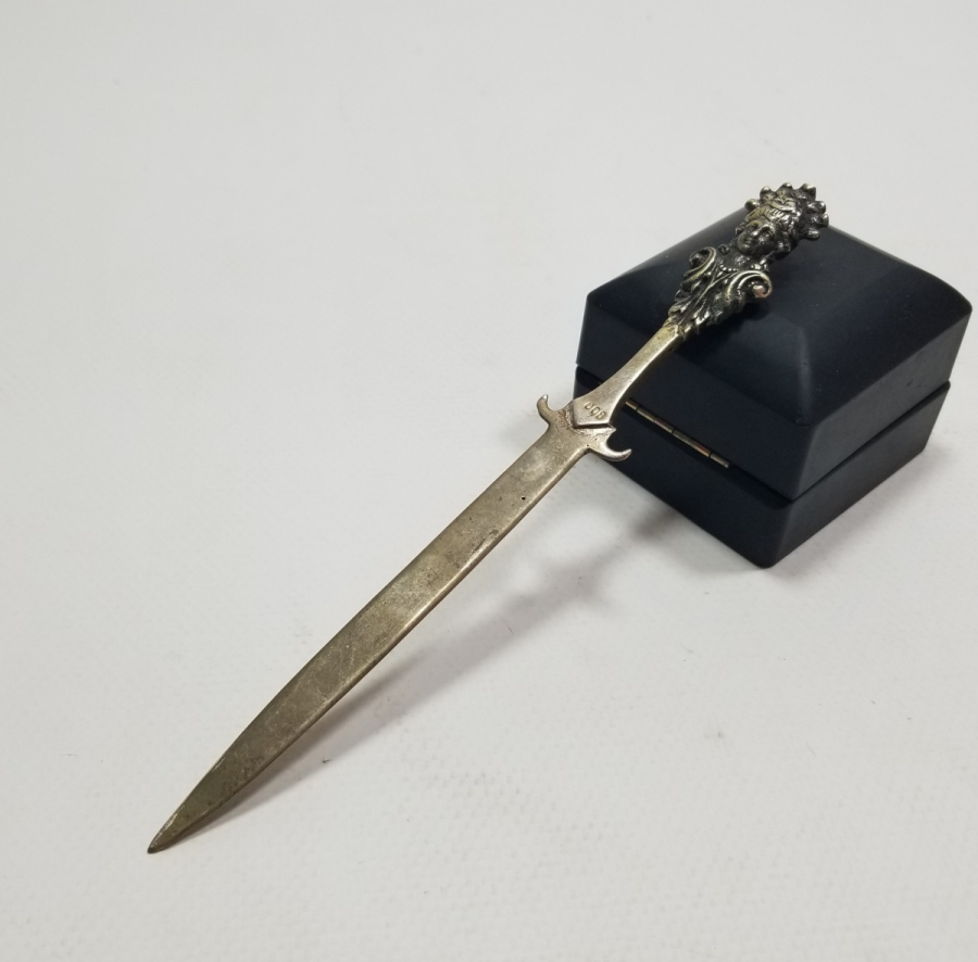 KABARTMA İŞÇİLİKLİ ANTİKA GÜMÜŞ ZARF AÇACAĞI