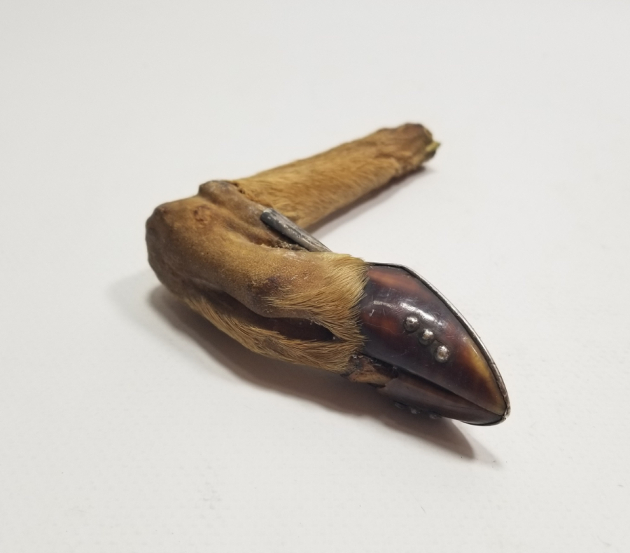 OSMANLI DÖNEMİ ÖZEL YAPIM SAVATLI GÜMÜŞ APLİKLİ CEYLAN AYAĞINDAN YAPILMIŞ BASTON