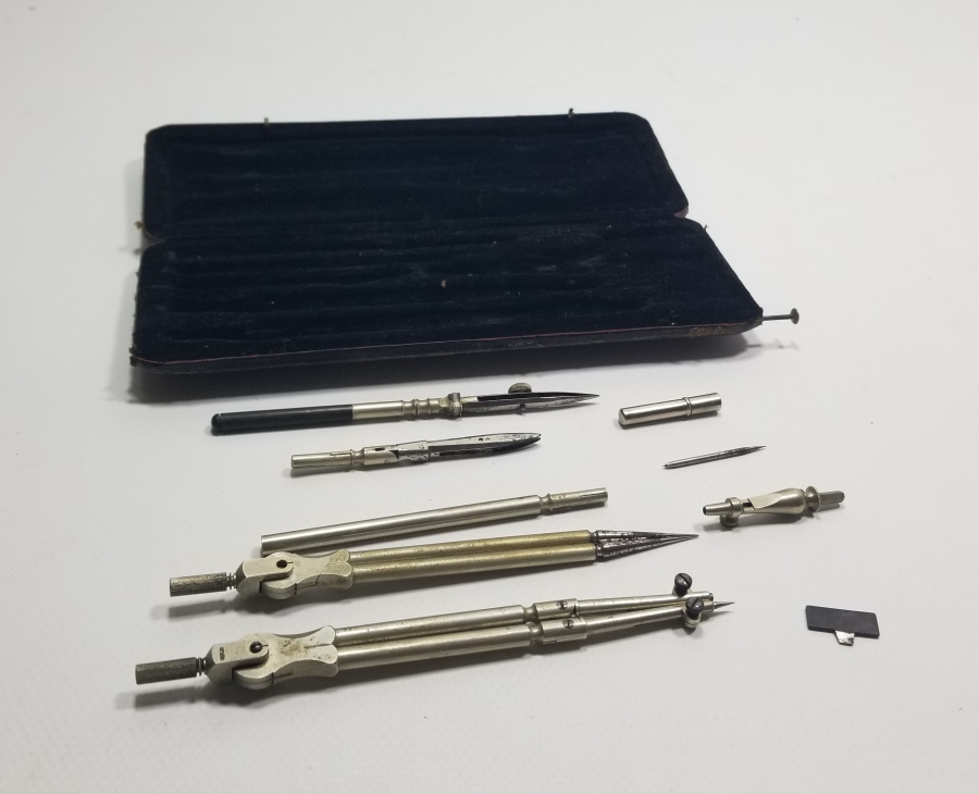 ORİJİNAL KUTUSUNDA ANTİKA PERGEL TAKIMI