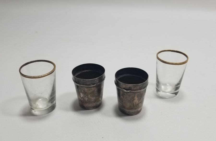 GÜMÜŞ KAPLAMA ANTİKA ÇİFT SHOT BARDAĞI