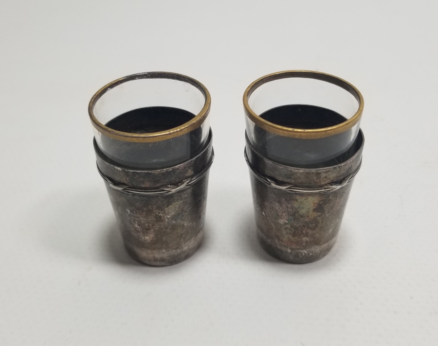 GÜMÜŞ KAPLAMA ANTİKA ÇİFT SHOT BARDAĞI