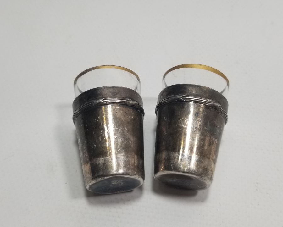 GÜMÜŞ KAPLAMA ANTİKA ÇİFT SHOT BARDAĞI