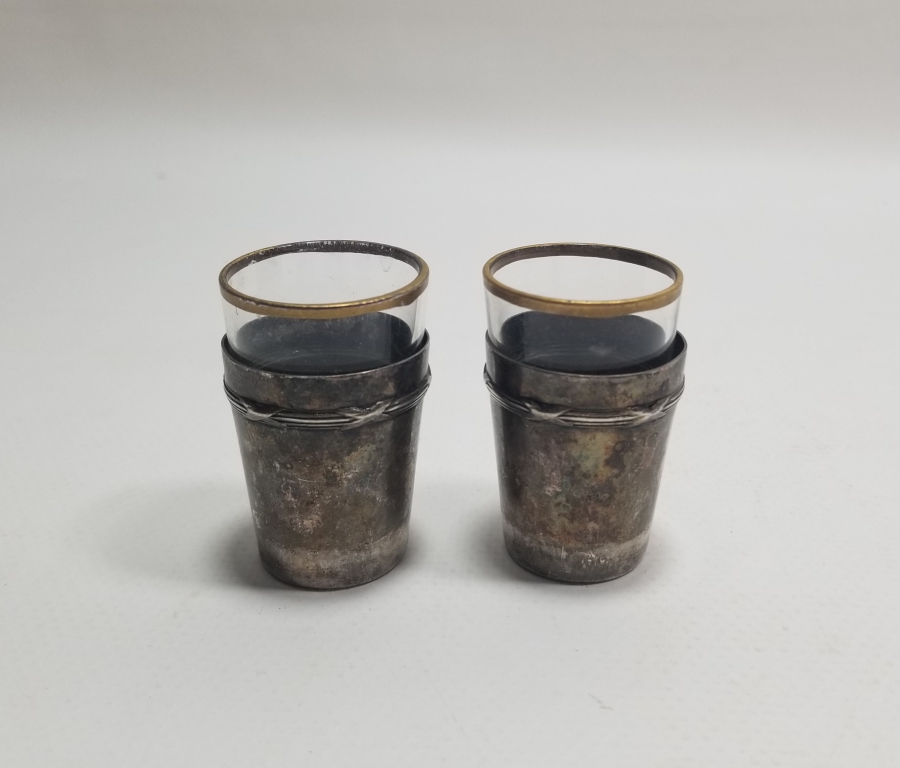 GÜMÜŞ KAPLAMA ANTİKA ÇİFT SHOT BARDAĞI