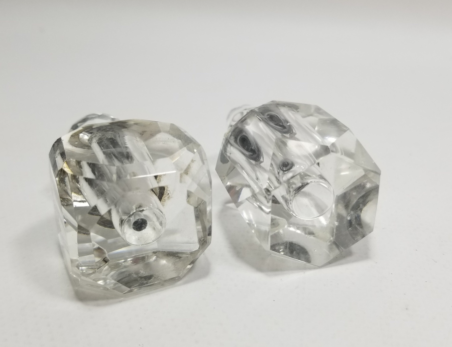 KRİSTAL KESME İŞÇİLİKLİ 2 ADET ANTİKA PARFÜM ŞİŞESİ