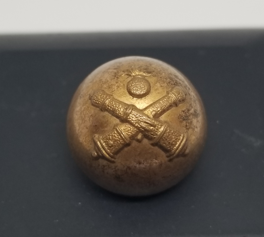 ARKASI OSMANLICA YAZILI ALTIN VERMEYLİ NADİR TOPÇU SUBAY DÜĞMESİ