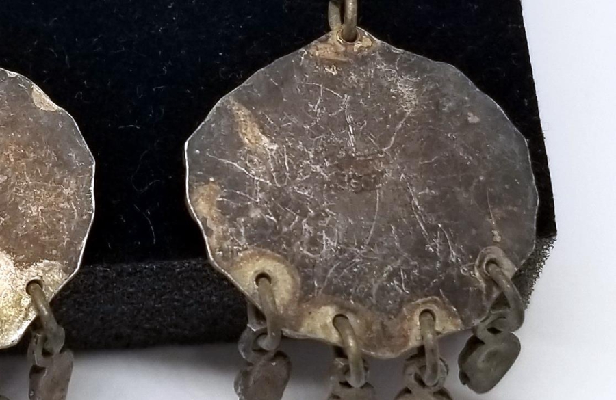 SİTRİN TAŞLI ÖZEL YAPIM ANTİKA GÜMÜŞ KÜPE