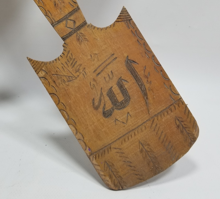 EL YAPIMI ANTİKA AHŞAP DUVAR ÇATAL KAŞIĞI