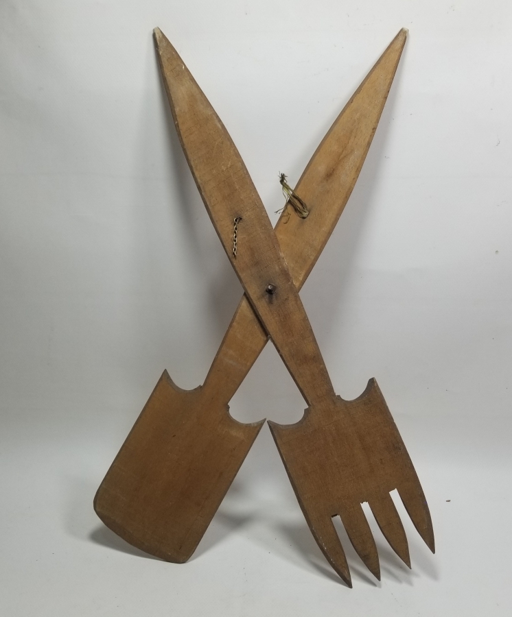 EL YAPIMI ANTİKA AHŞAP DUVAR ÇATAL KAŞIĞI