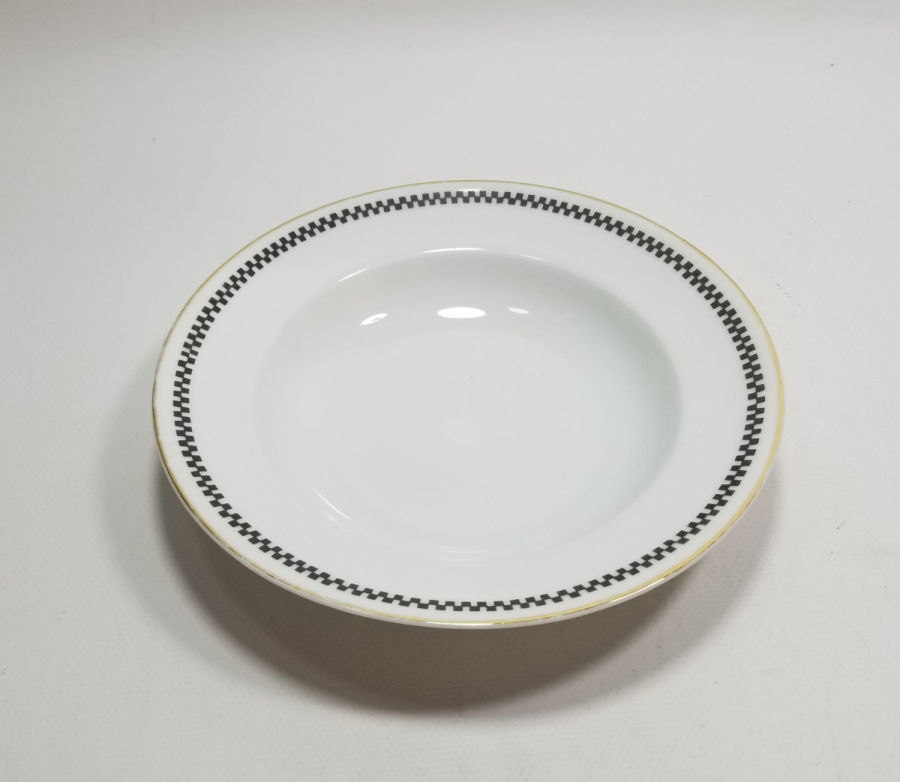 ARKASI OSMANLICA YAZILI VE ALTIN VARAKLI PORSELEN YEMEK TABAĞI