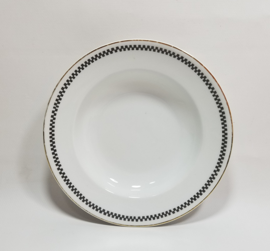 ARKASI OSMANLICA YAZILI VE ALTIN VARAKLI PORSELEN YEMEK TABAĞI