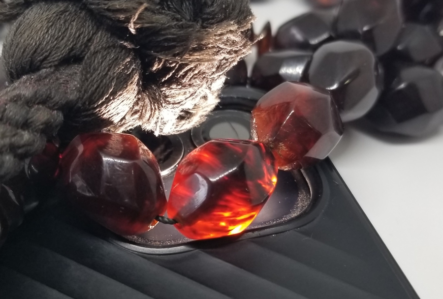 OSMANLI DÖNEMİ USTA İŞİ EL YAPIMI FASETA KESİMLİ ATEŞ KEHRİBARI TESPİH