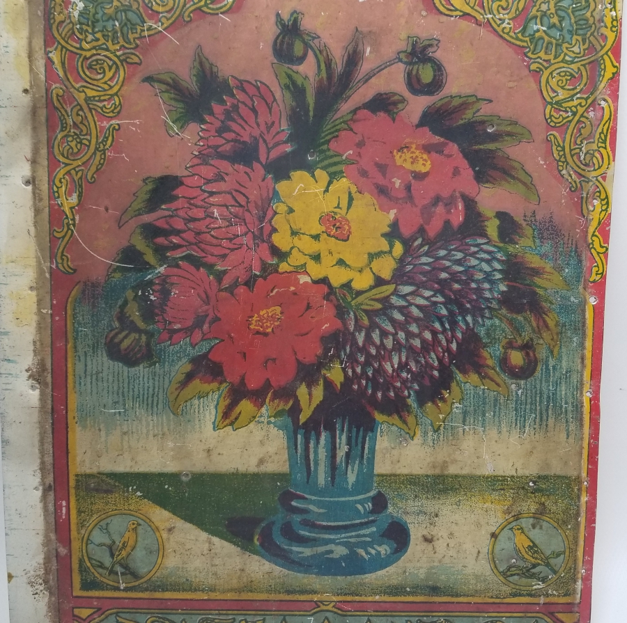 SAKSI ÇİÇEĞİ MODEL OSMANLI DÖNEMİ TENEKE SANDIK ÖNÜ PARÇASI