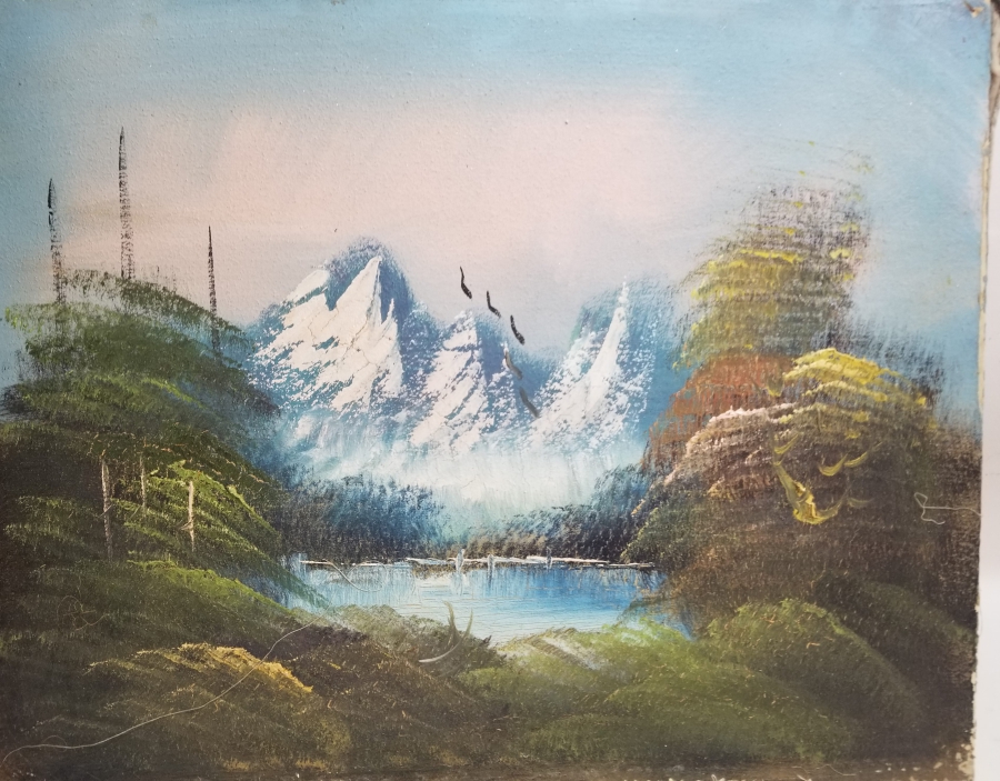 TUVAL ÜZERİ YAĞLI BOYA ANTİKA MANZARA TABLOSU