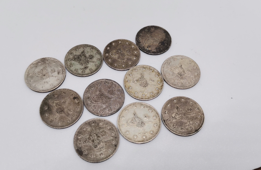 ABDÜLHAMİT VE MEHMET REŞAD HAN DÖNEMİ KOLEKSİYONLUK GÜMÜŞ 1 KURUŞ LOTU