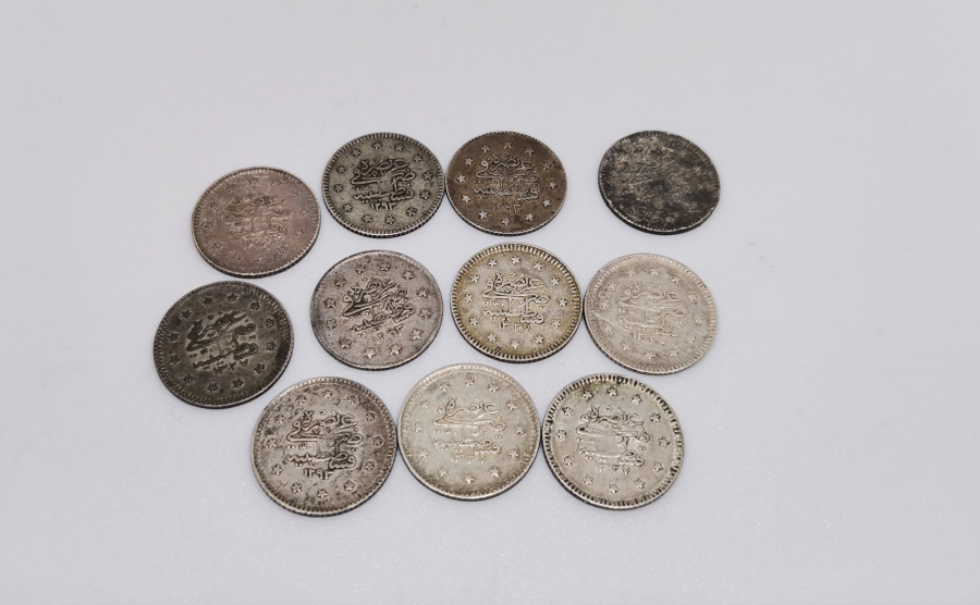 ABDÜLHAMİT VE MEHMET REŞAD HAN DÖNEMİ KOLEKSİYONLUK GÜMÜŞ 1 KURUŞ LOTU