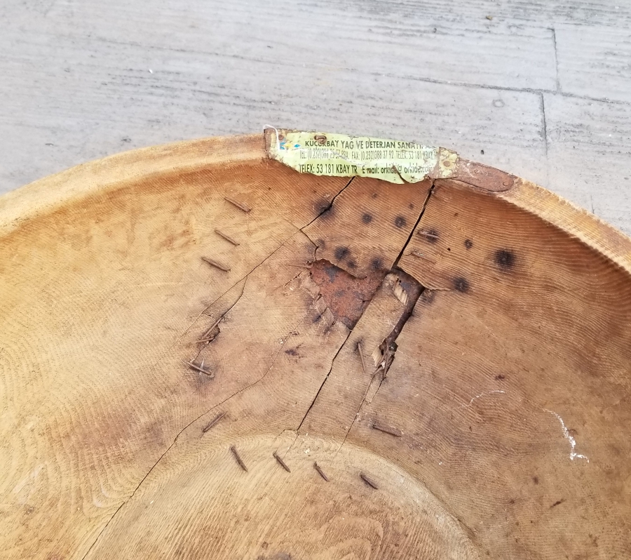 OSMANLI DÖNEMİ BÜYÜK BOY AHŞAP HAMUR TEKNESİ