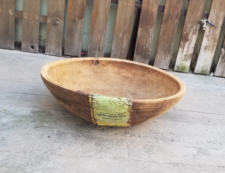 OSMANLI DÖNEMİ BÜYÜK BOY AHŞAP HAMUR TEKNESİ