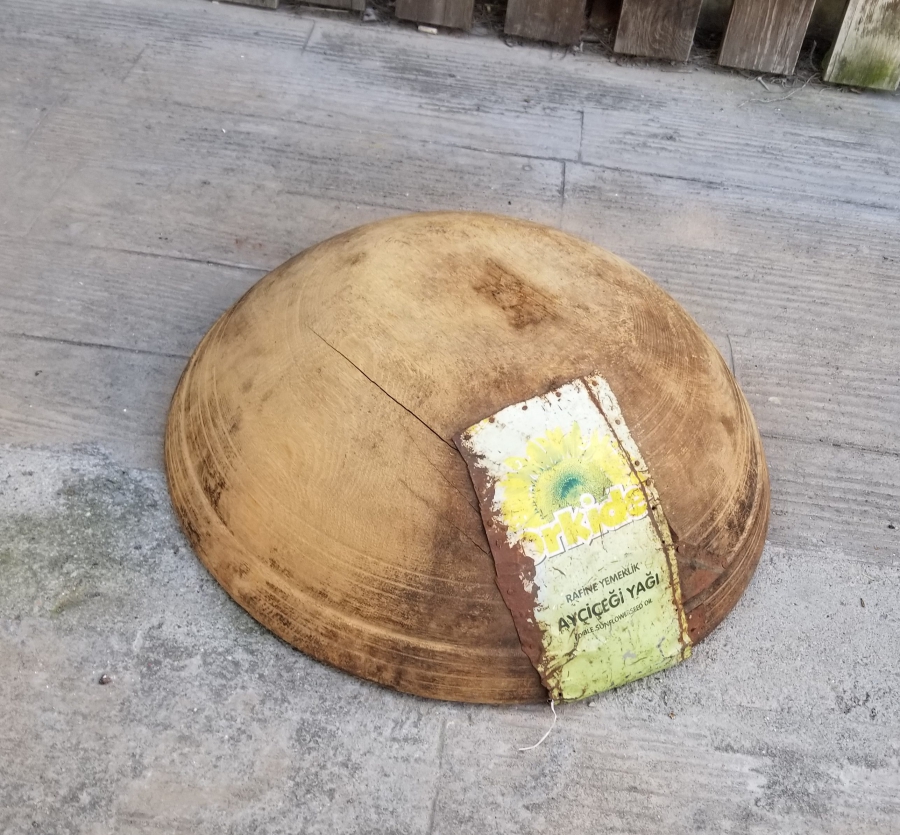 OSMANLI DÖNEMİ BÜYÜK BOY AHŞAP HAMUR TEKNESİ