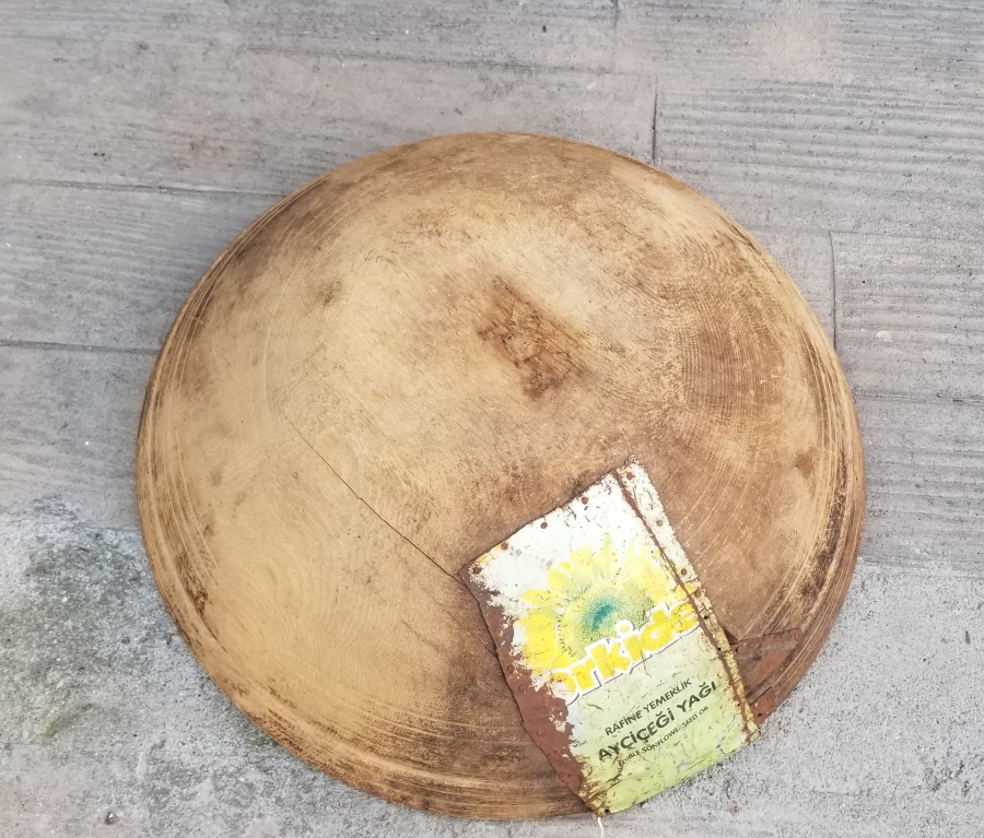 OSMANLI DÖNEMİ BÜYÜK BOY AHŞAP HAMUR TEKNESİ