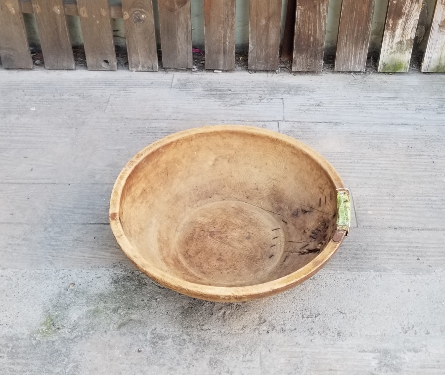 OSMANLI DÖNEMİ BÜYÜK BOY AHŞAP HAMUR TEKNESİ