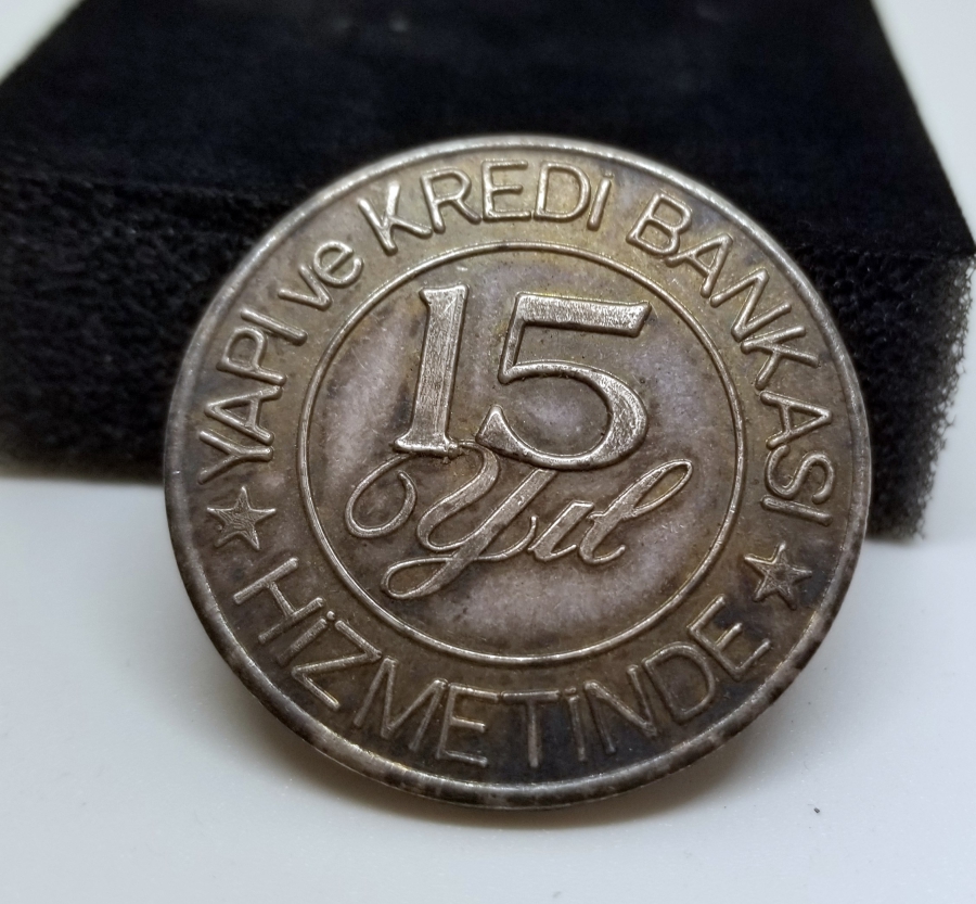 YAPI KREDİ BANKASI 15. YIL HATIRASI GÜMÜŞ MADALYON