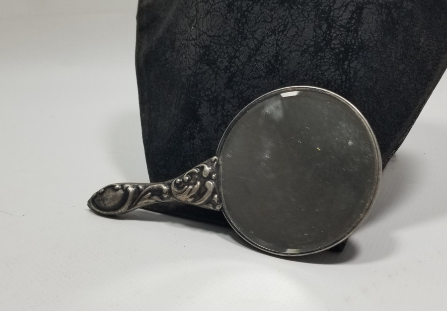 KABARTMA İŞÇİLİKLİ ANTİKA GÜMÜŞ EL AYNASI