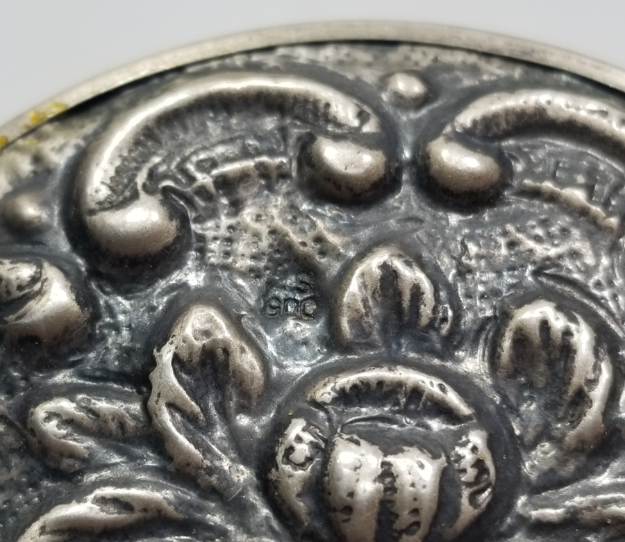 KABARTMA İŞÇİLİKLİ ANTİKA GÜMÜŞ EL AYNASI