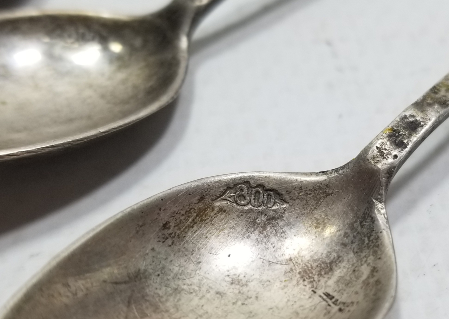 KABARTMA İŞÇİLİKLİ ANTİKA GÜMÜŞ ÇAY KAŞIĞI TAKIMI