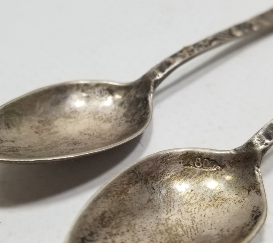 KABARTMA İŞÇİLİKLİ ANTİKA GÜMÜŞ ÇAY KAŞIĞI TAKIMI