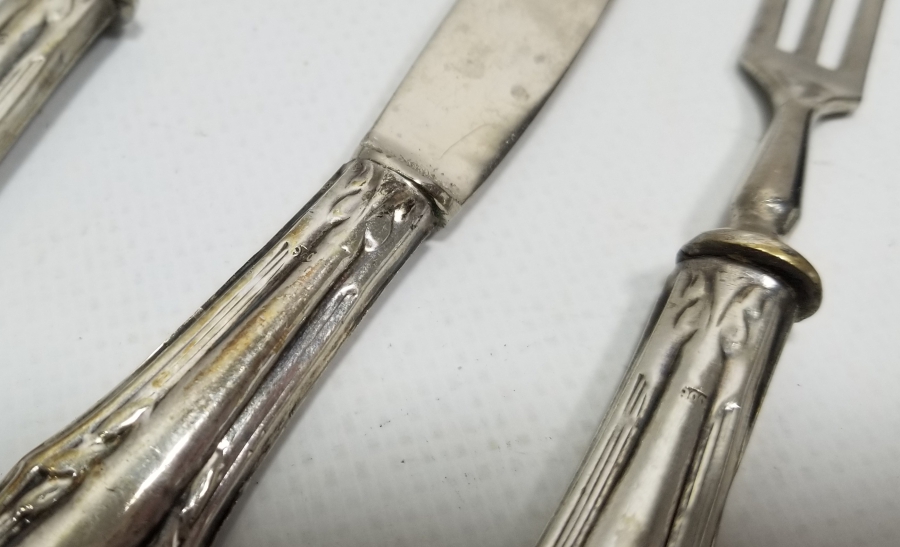 GÜMÜŞ SAPLI ANTİKA ÇATAL BIÇAK LOTU