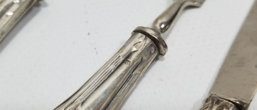 GÜMÜŞ SAPLI ANTİKA ÇATAL BIÇAK LOTU