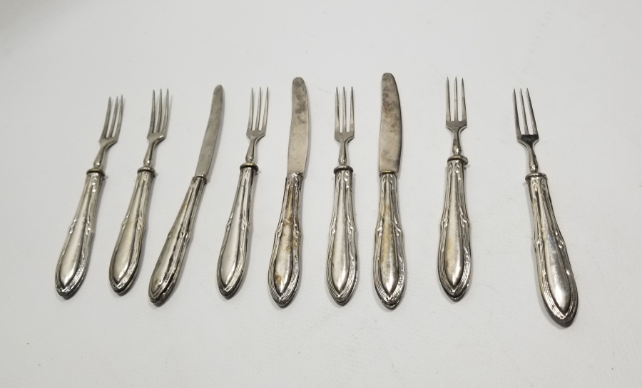 GÜMÜŞ SAPLI ANTİKA ÇATAL BIÇAK LOTU